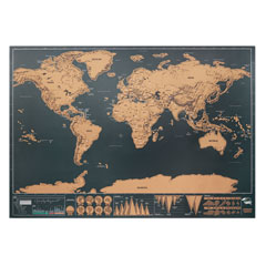 Scratch world map 42x30cm