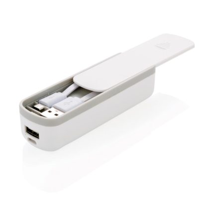 2200 mAh powerbank med integrerad kabel