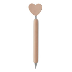 Wooden pen with heart on top