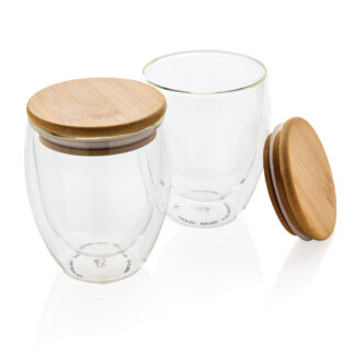 Dubbelväggigt borosilikatglas med bambulock