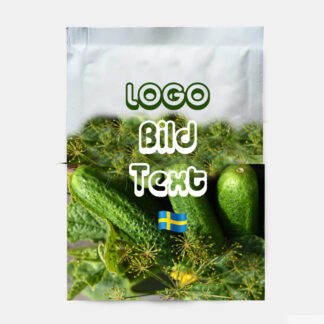 Fröpåsar med reklamtryck – Västeråsgurka